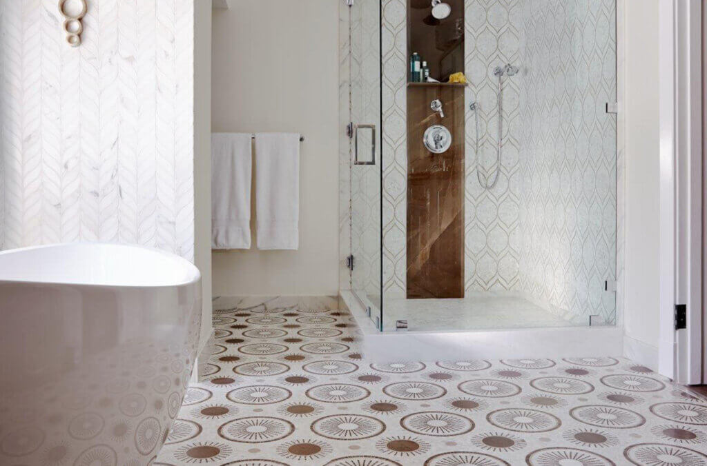 Photo of a newly tiled bathroom