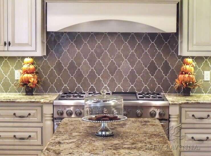 Rich color and natural texture in a kitchen backsplash