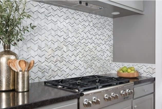 Geometric shapes add interest to your kitchen backsplash