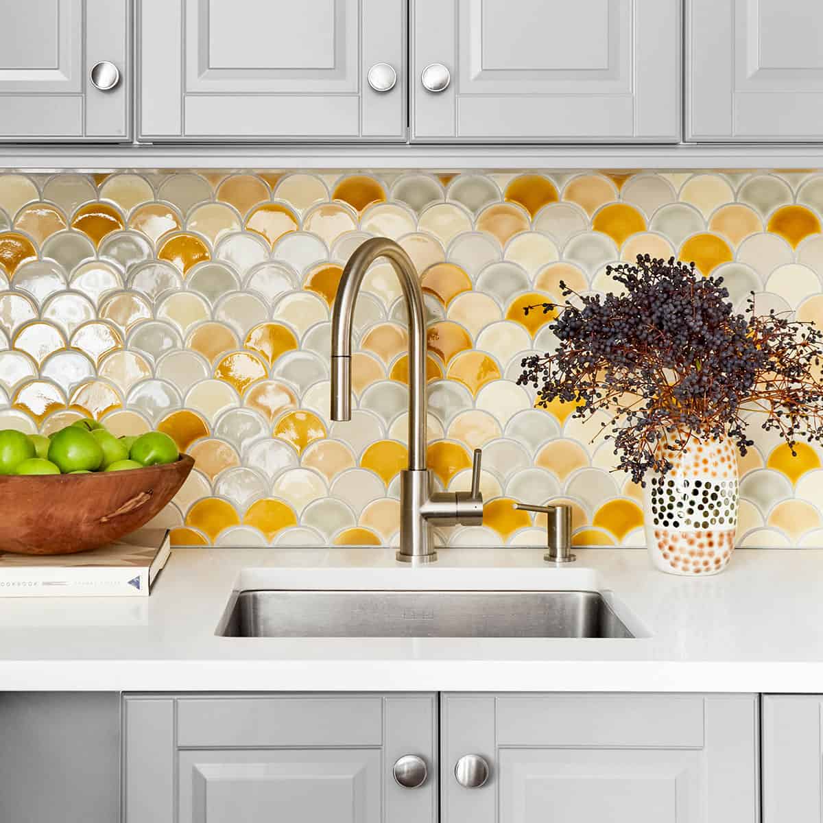 Bright colors add definition and pops of color to your backsplash