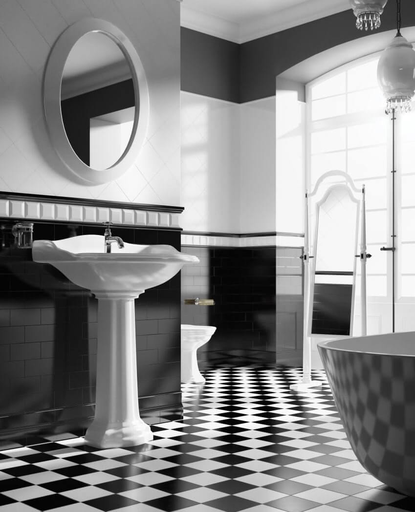 Create stunning contrast with black and white ceramic tile
