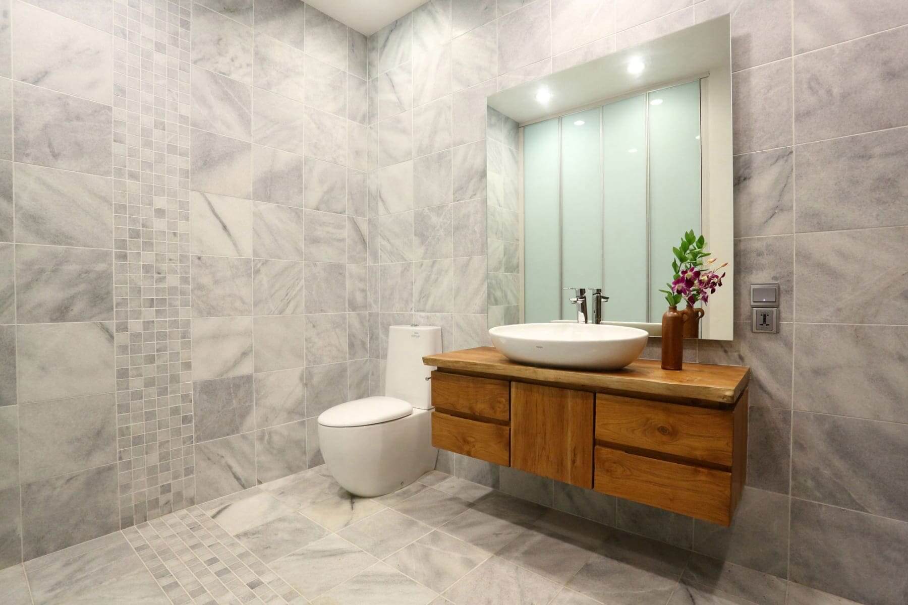 Marble is always a superior bathroom tile